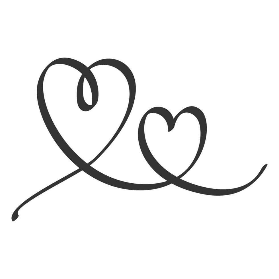 Love Swirl Line Decoration vector