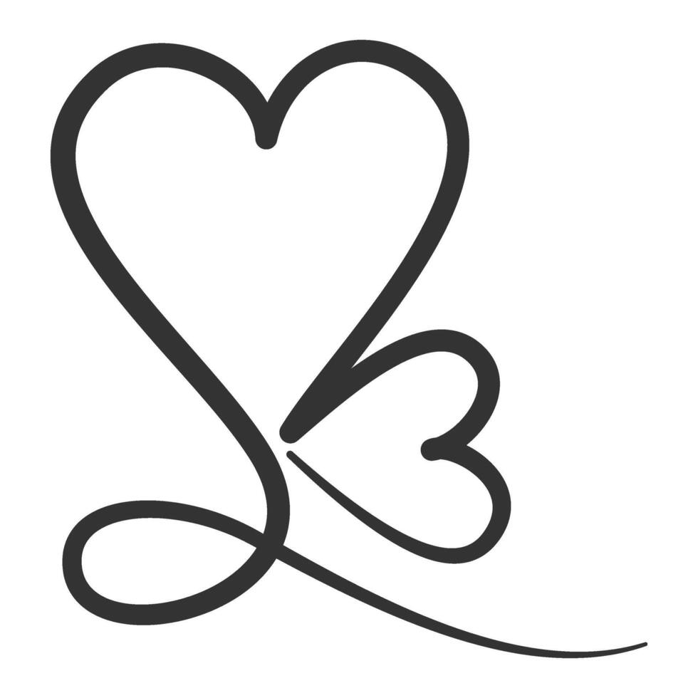 Love Swirl Line Decoration vector