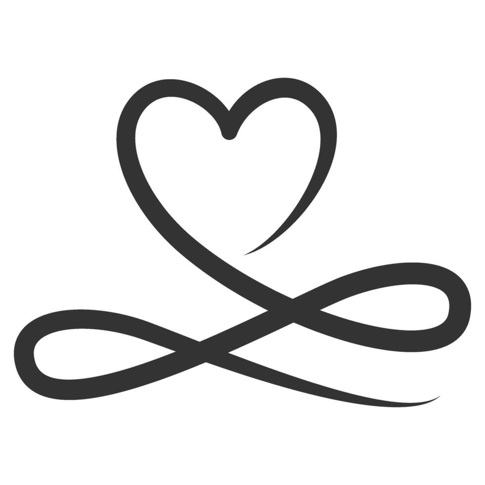 Love Swirl Line Decoration vector