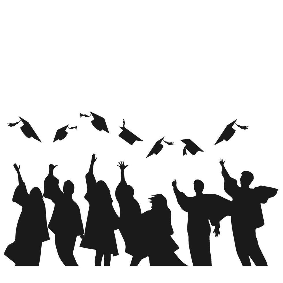 Student Graduation Silhouette Illustration vector