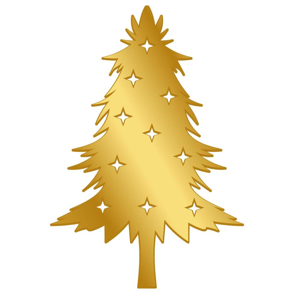 Golden Christmas Tree Decoration vector