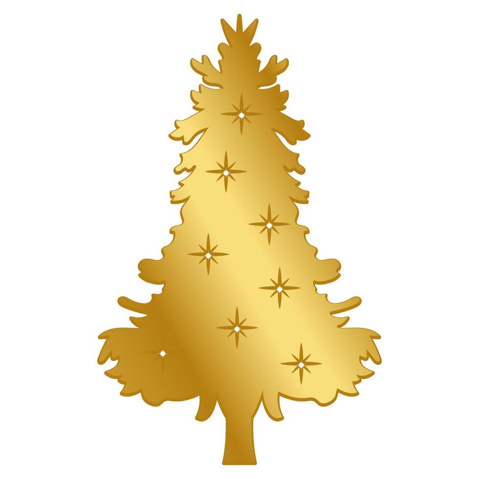 Golden Christmas Tree Decoration vector