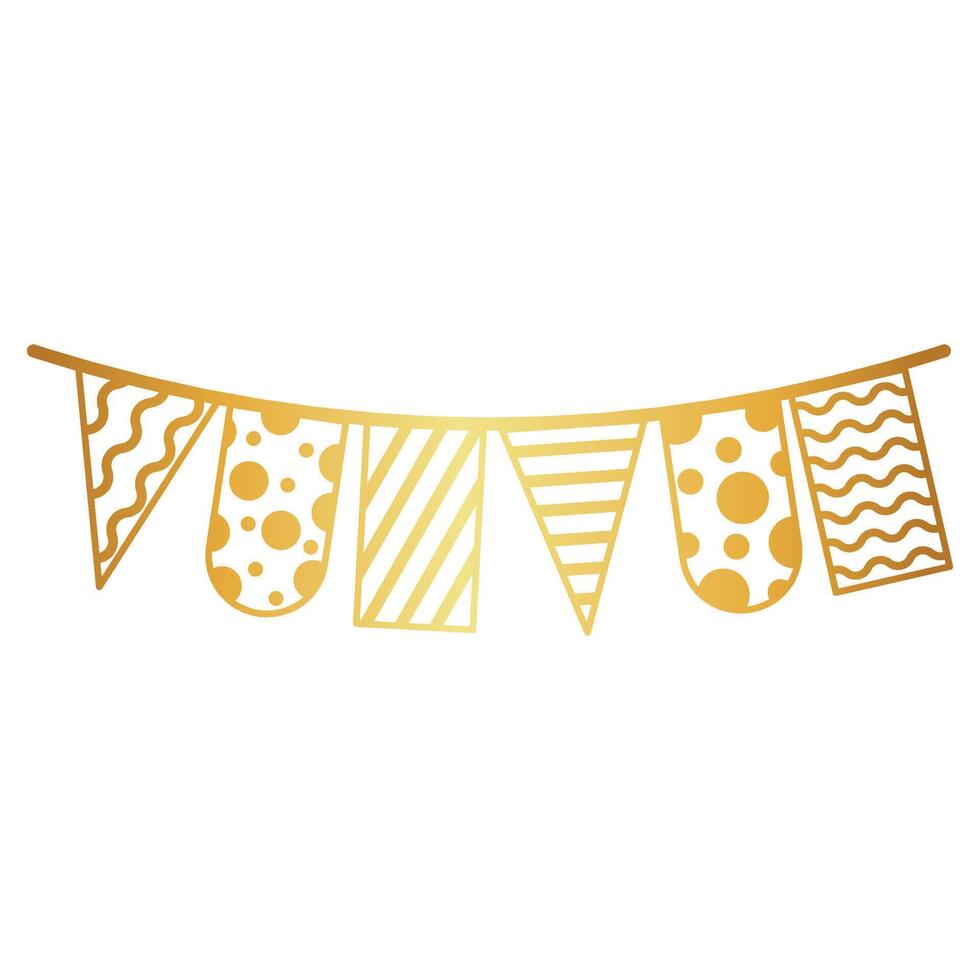 Golden Line New Year Decoration vector