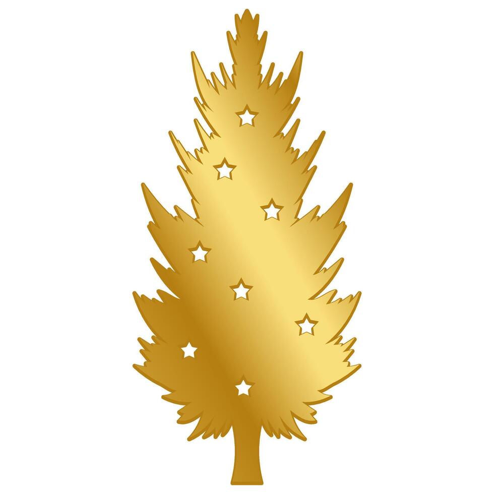 Golden Christmas Tree Decoration vector
