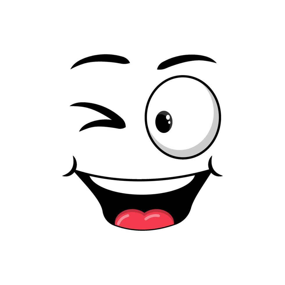 Retro Comic Face Emoticon vector