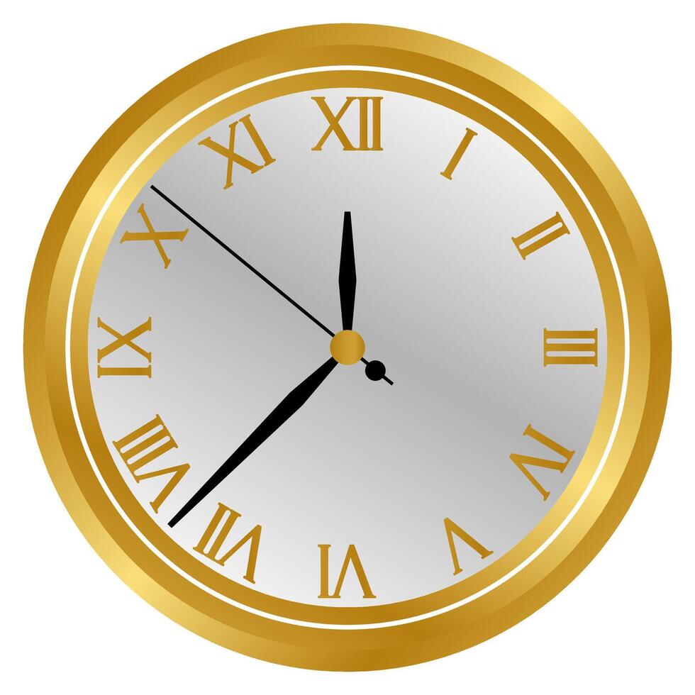 Golden New Year Eve Clock vector