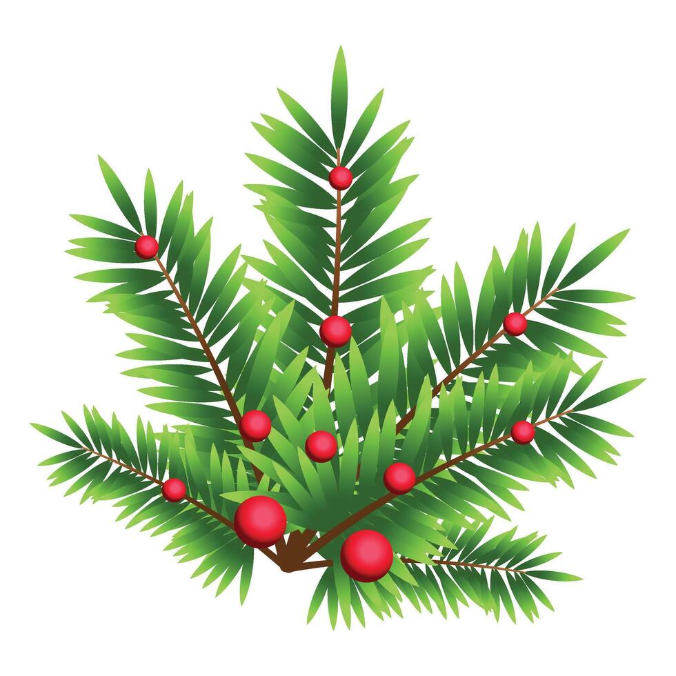 Christmas Fir Branch Decoration vector