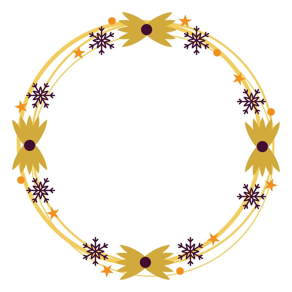 Circle Christmas Frame Decoration vector