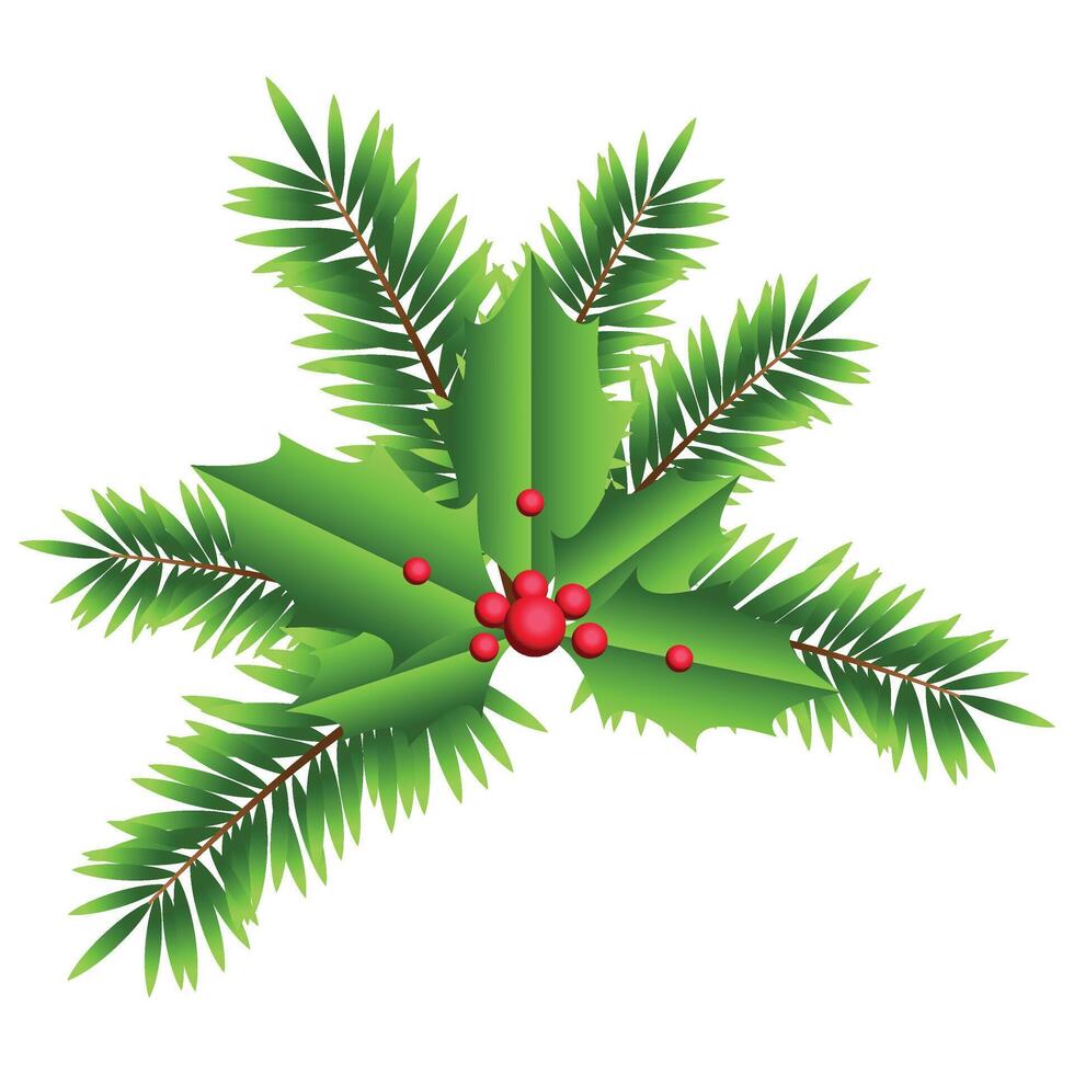 Christmas Fir Branch Decoration vector