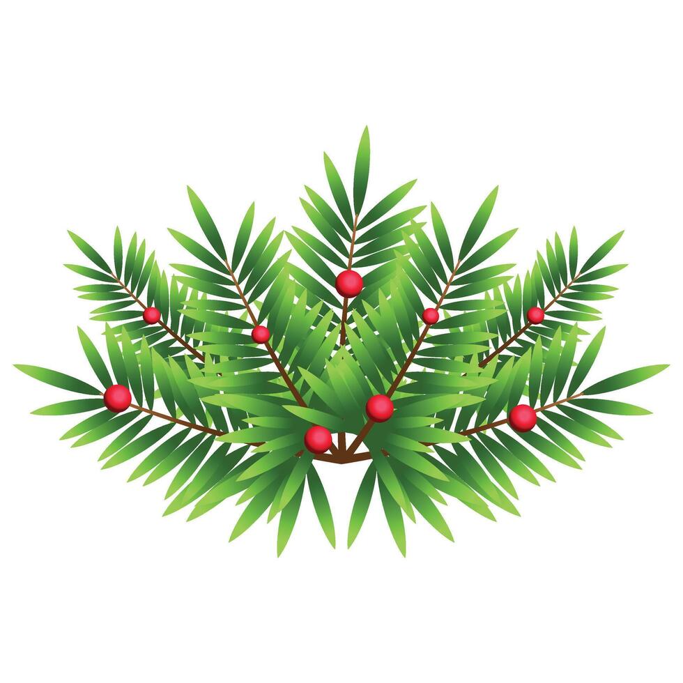 Christmas Fir Branch Decoration vector