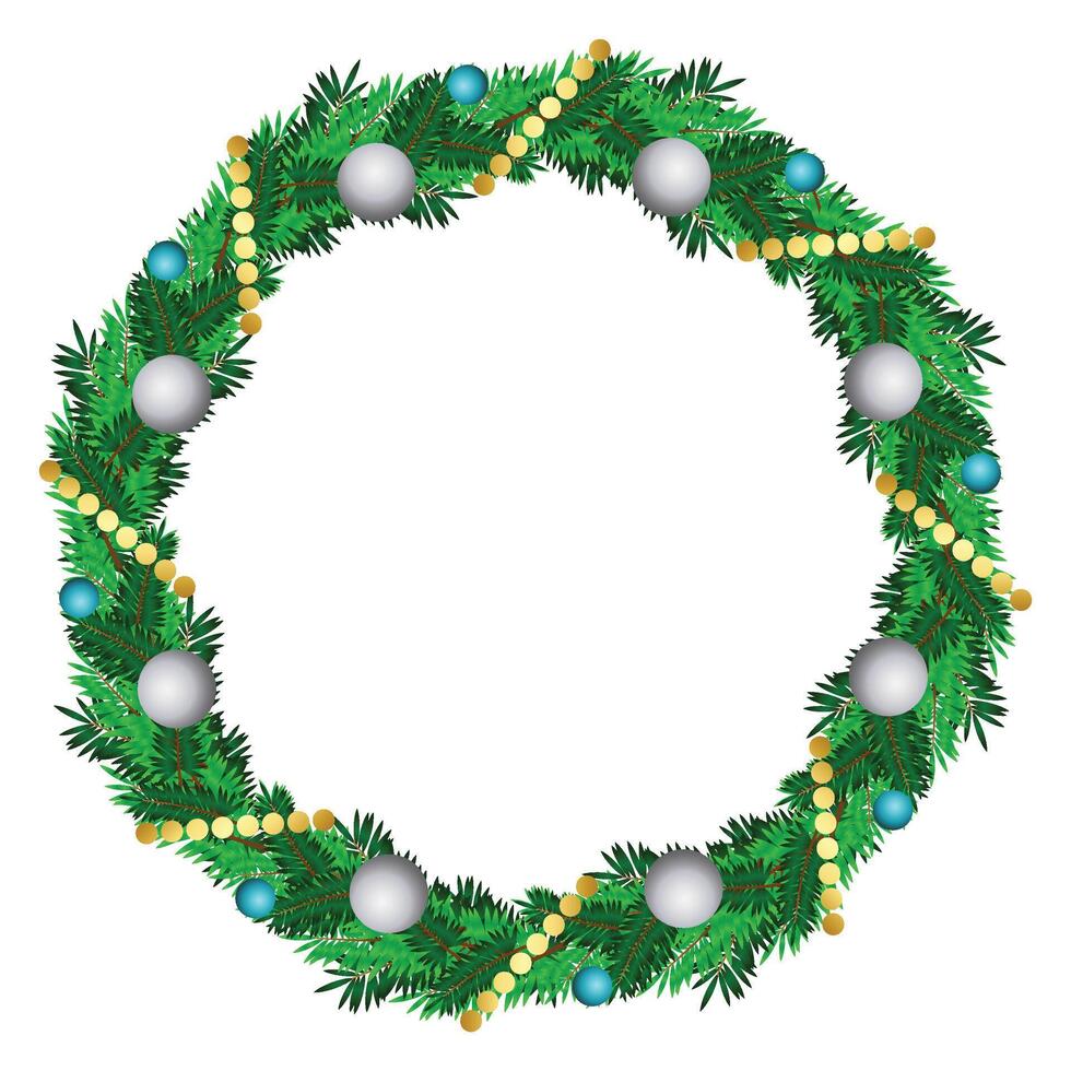 Christmas Wreath Frame Circle vector