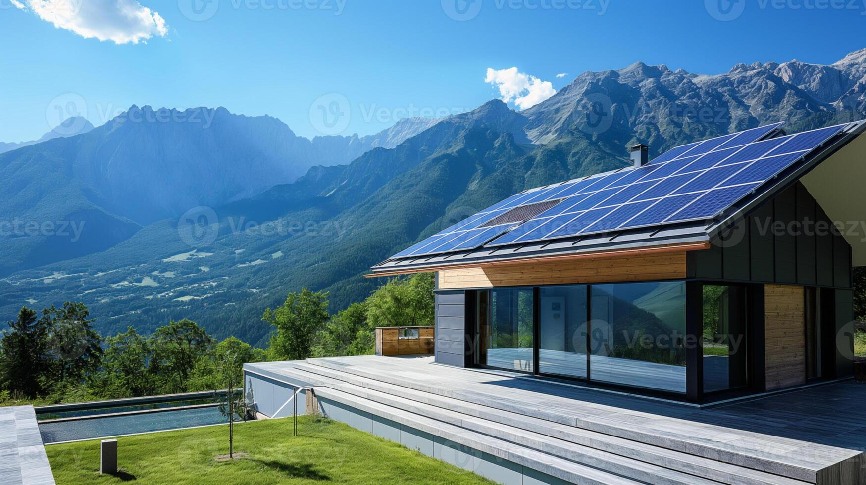 Sun energy battery in natural conditions photo