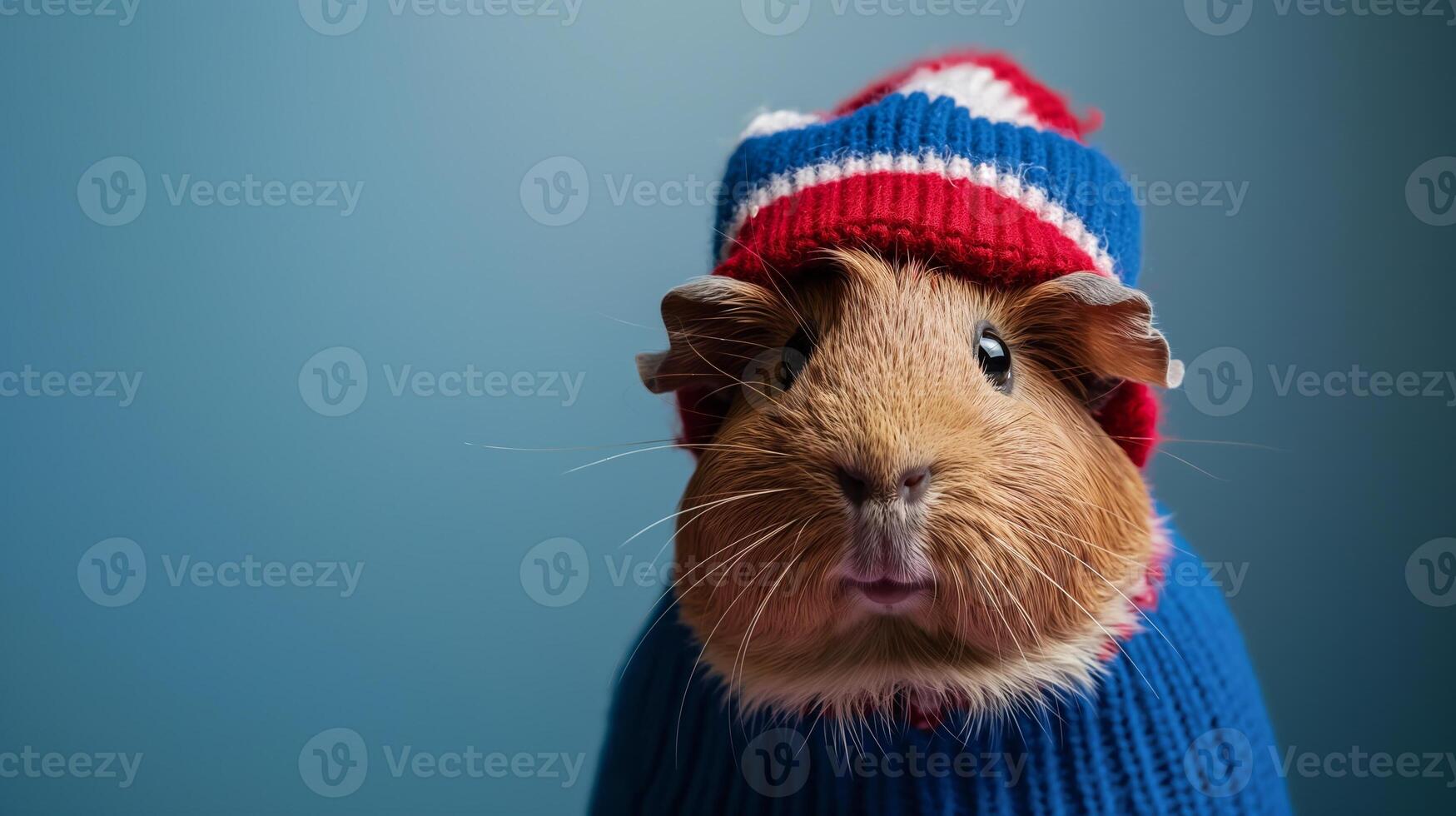 Independence day in USA, hamster with flag 4th July photo