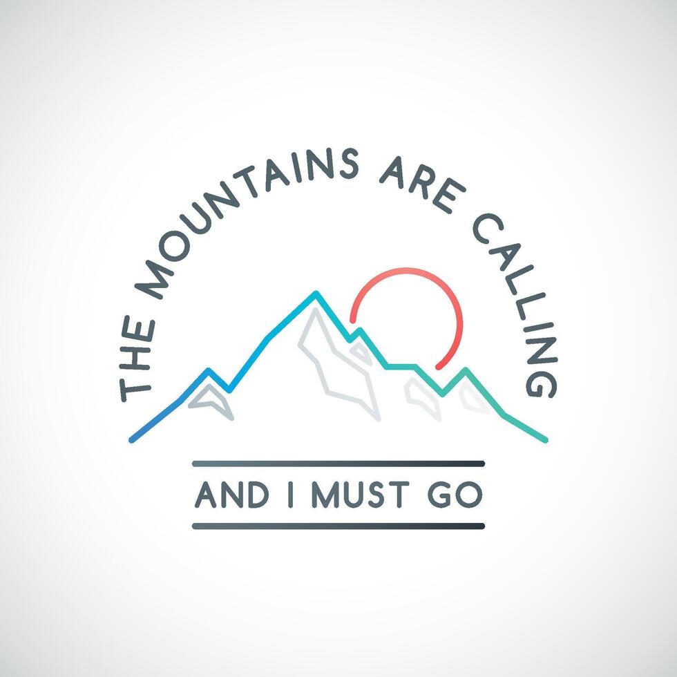 Simple Mountains design template. vector