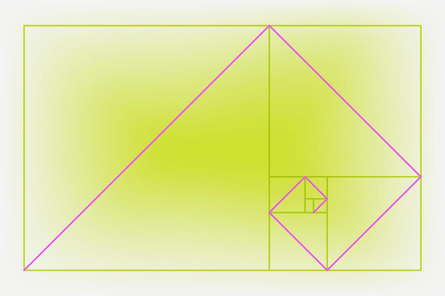 Golden ratio. Acid and aura effect background. Fibonacci number, section, divine proportion, spiral. Modern Y2K illustration. vector