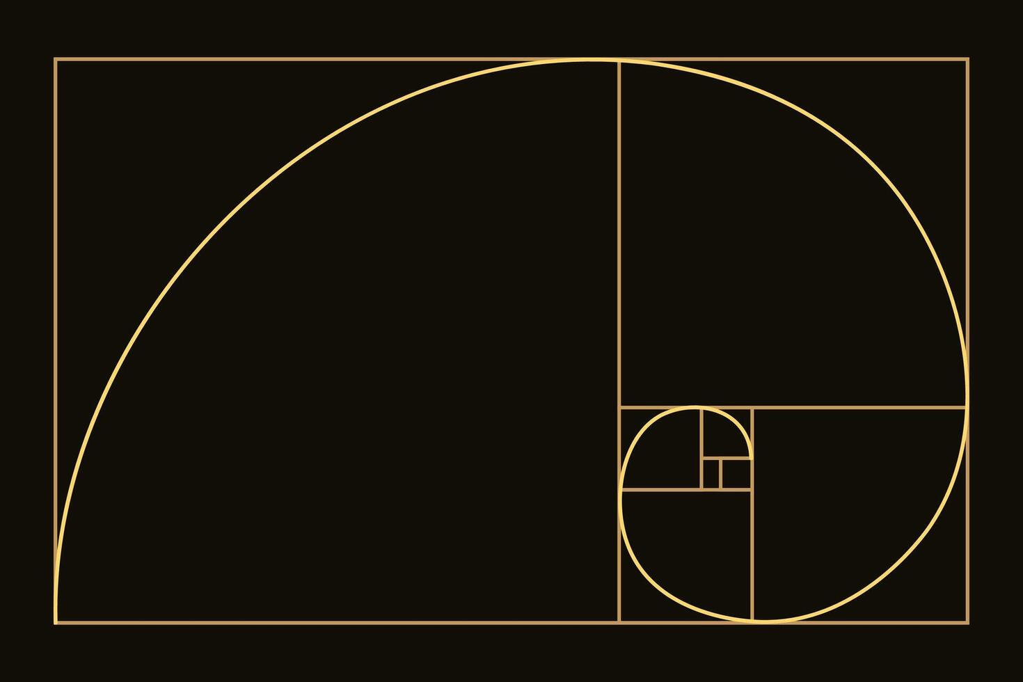 Golden ratio. Fibonacci number, section, divine proportion, spiral. Modern illustration. vector
