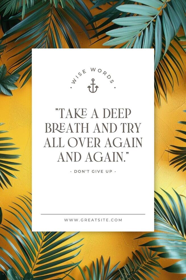 Yellow Minimalist Wise Words Pinterest Graphic template
