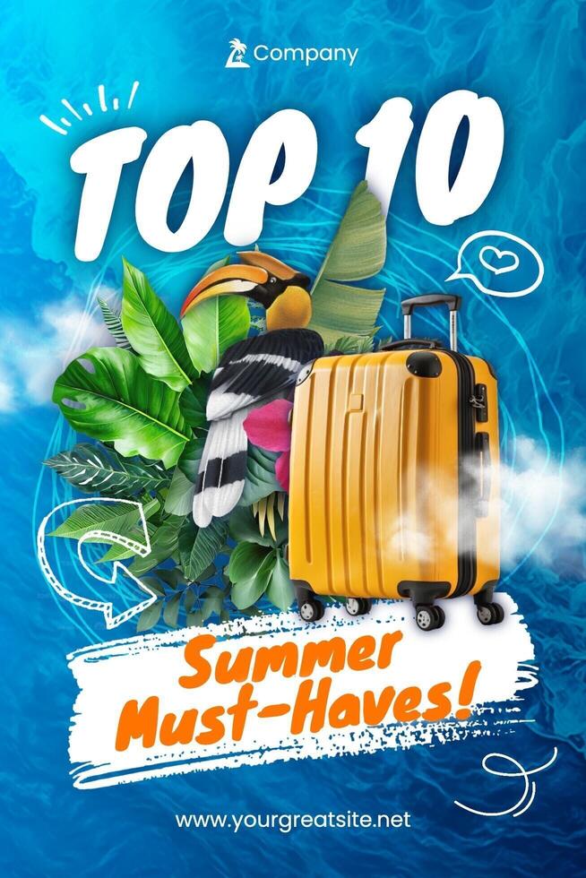 Top 10 Summer Must Haves Pinterest template