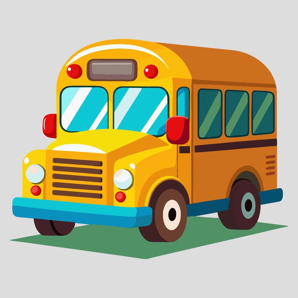 cute cartoon style school bus drawing for kids illustration vector