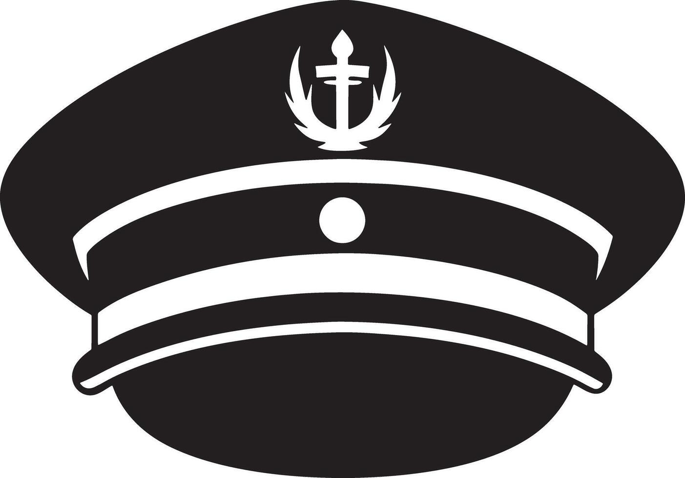 illustration of a black and white Military hat vector