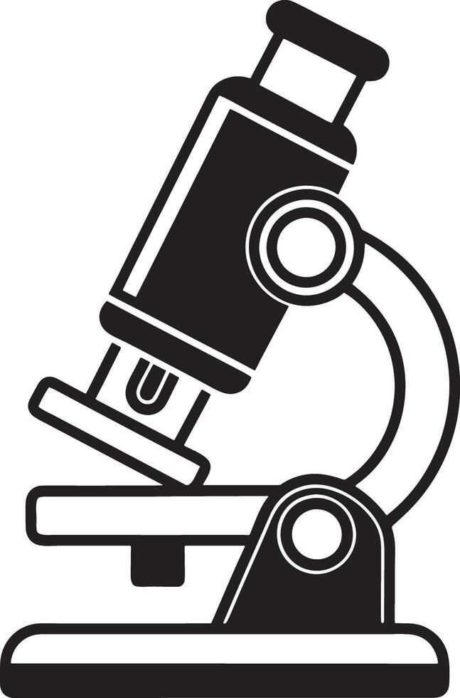 microscope illustration black and white vector
