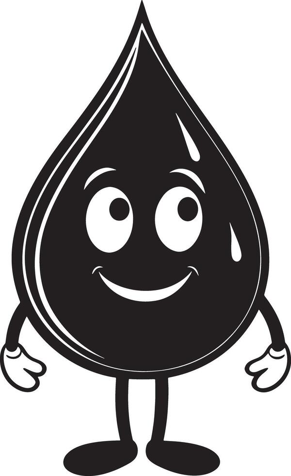 a cartooned water drop with legs for kids on the white background vector
