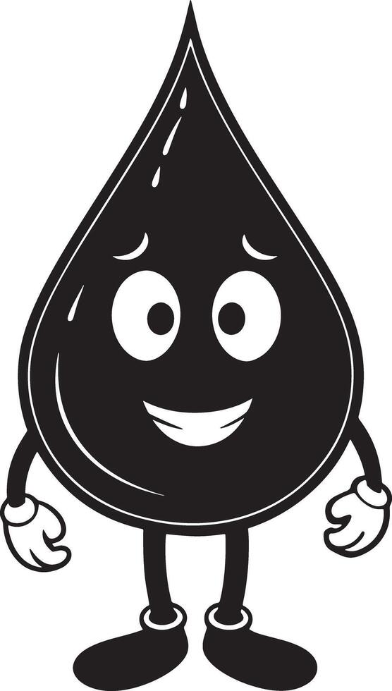 a cartooned water drop with legs for kids on the white background vector