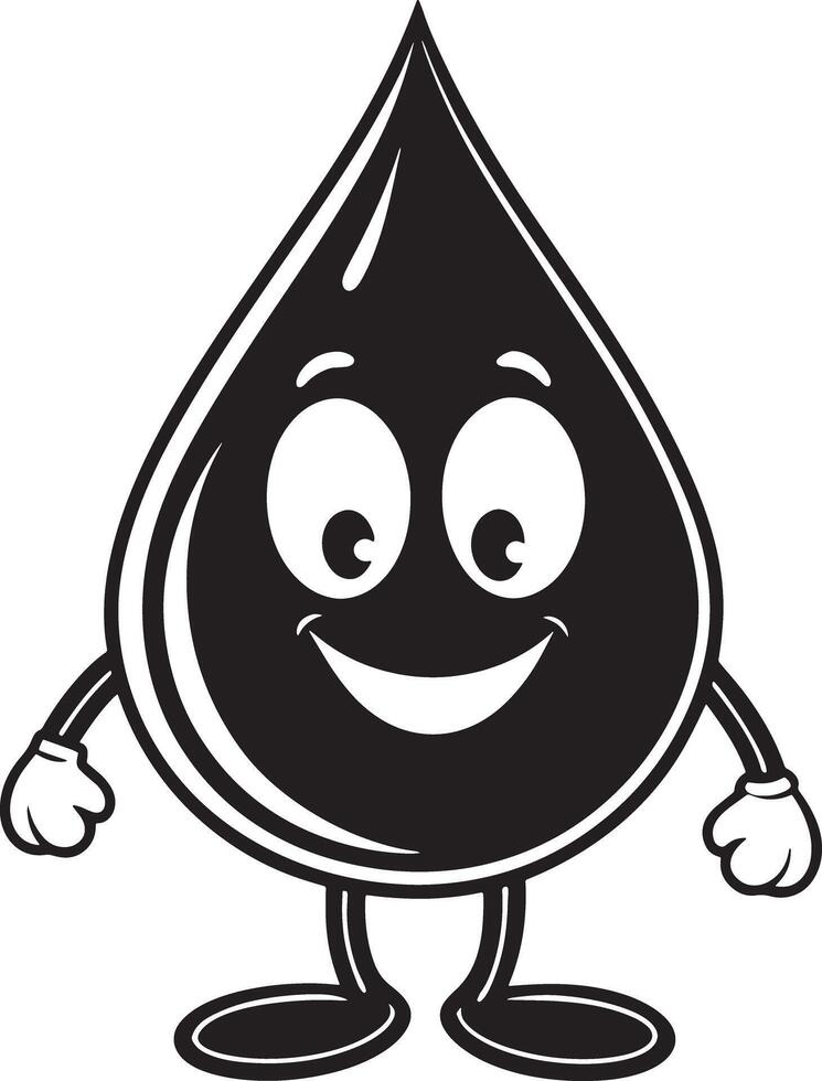 a cartooned water drop with legs for kids on the white background vector