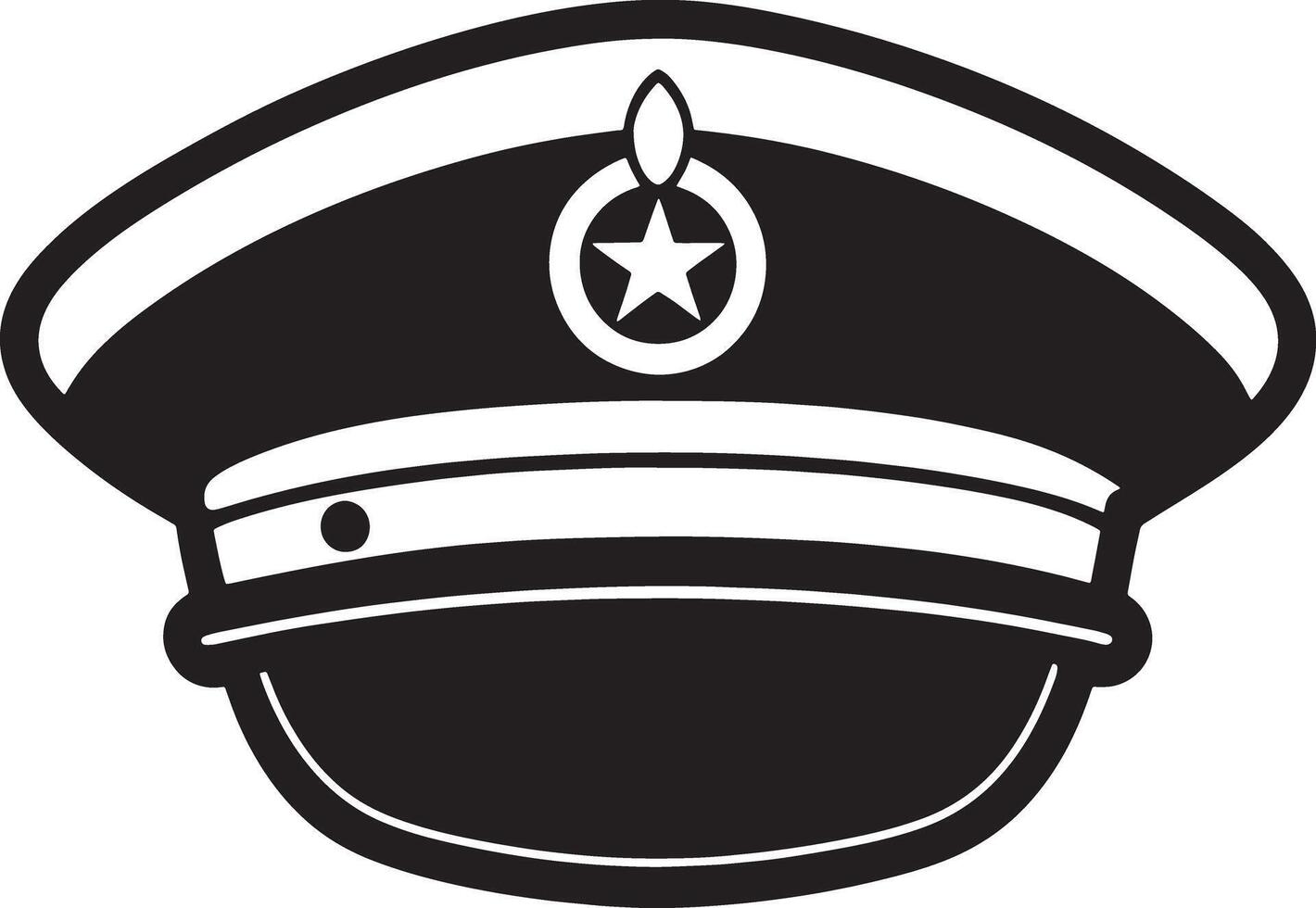 illustration of a black and white Military hat vector