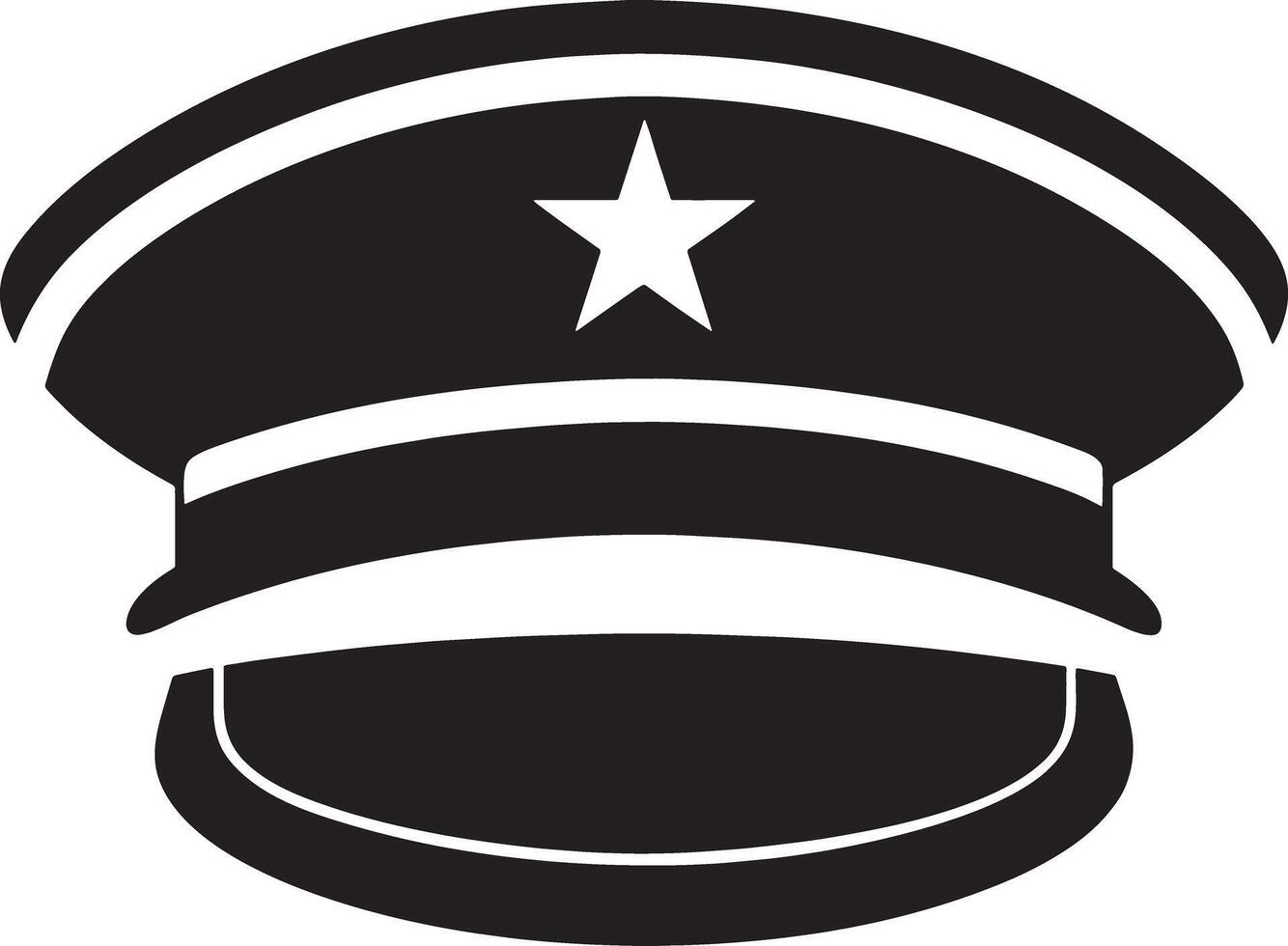 illustration of a black and white Military hat vector