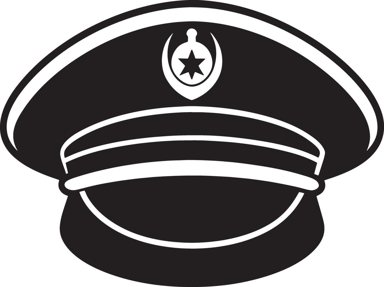 illustration of a black and white Military hat vector