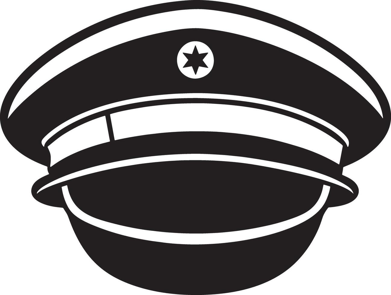 illustration of a black and white Military hat vector