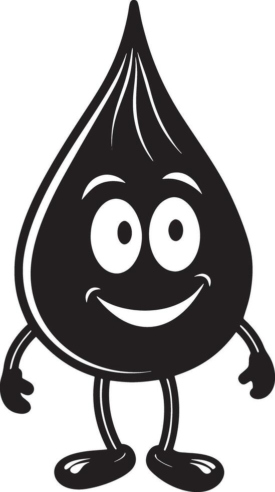 a cartooned water drop with legs for kids on the white background vector