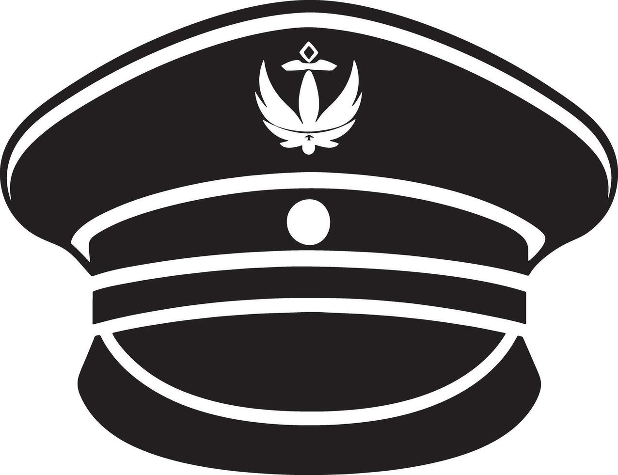 illustration of a black and white Military hat vector