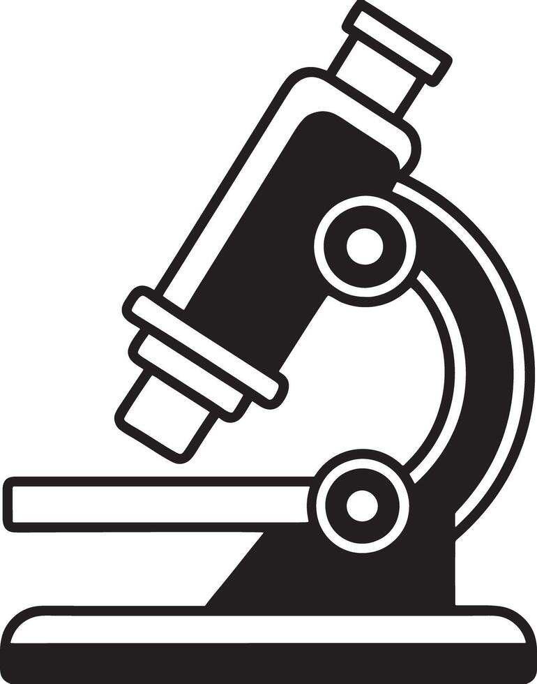 microscope illustration black and white vector