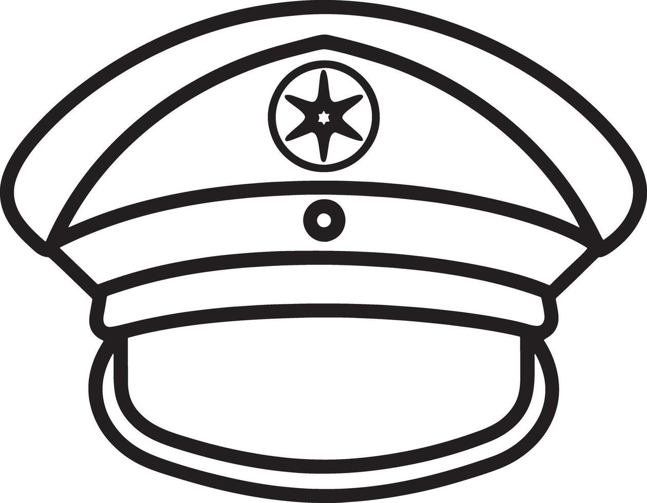 illustration of a black and white Military hat vector