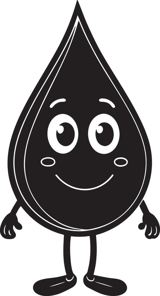 a cartooned water drop with legs for kids on the white background vector