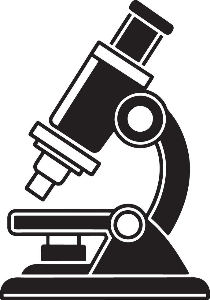 microscope illustration black and white vector