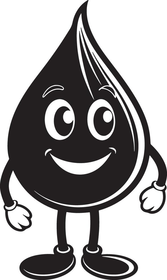 a cartooned water drop with legs for kids on the white background vector