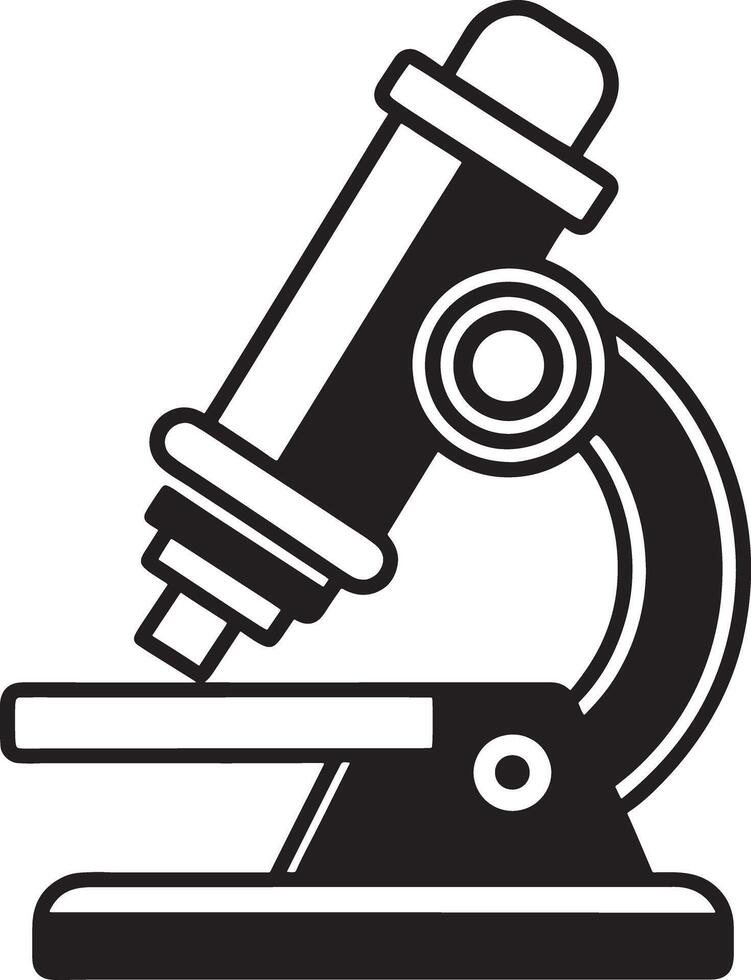microscope illustration black and white vector