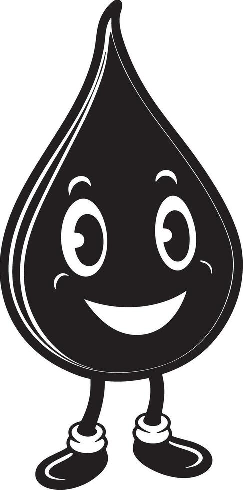 a cartooned water drop with legs for kids on the white background vector