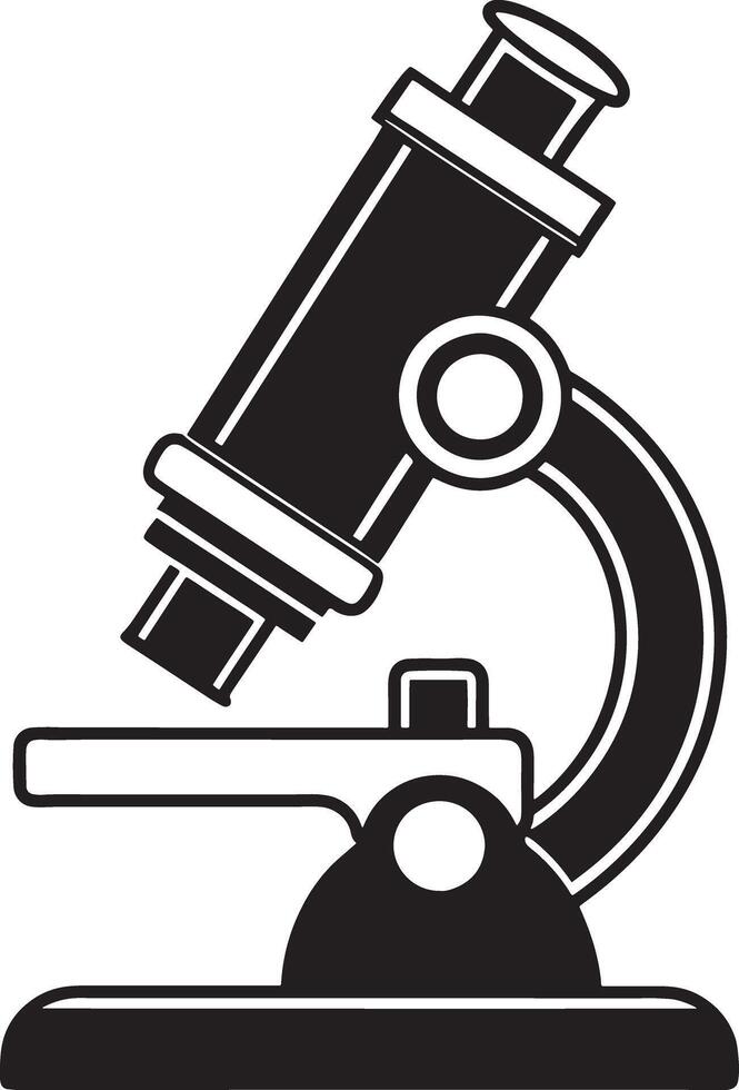 microscope illustration black and white vector