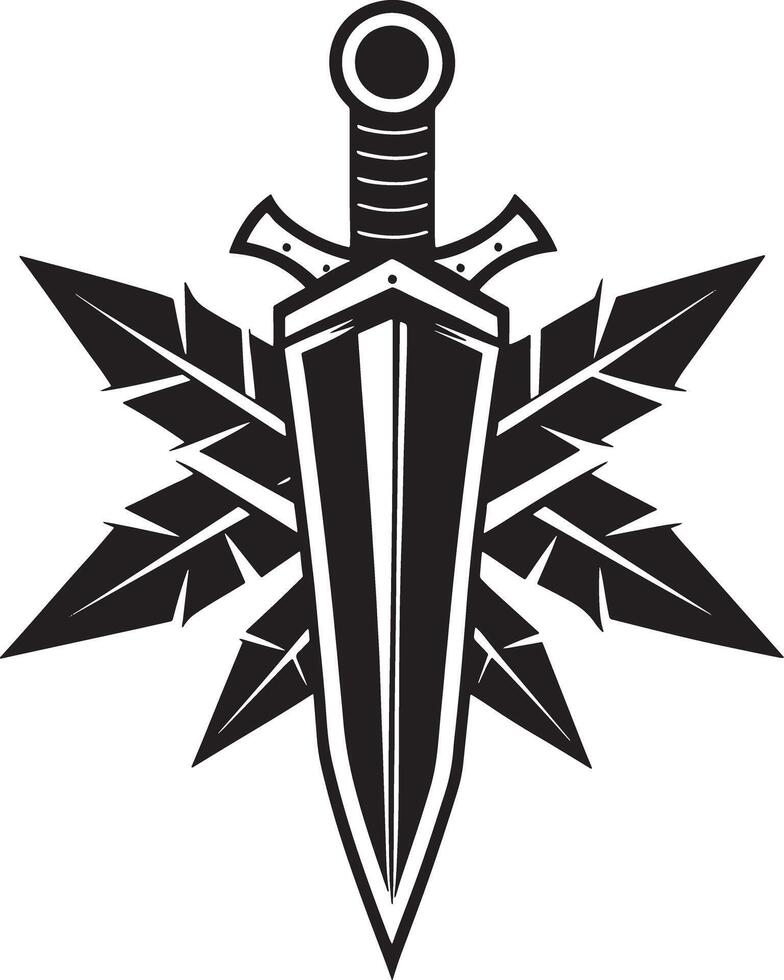 illustration of a dagger silhouette black and white vector