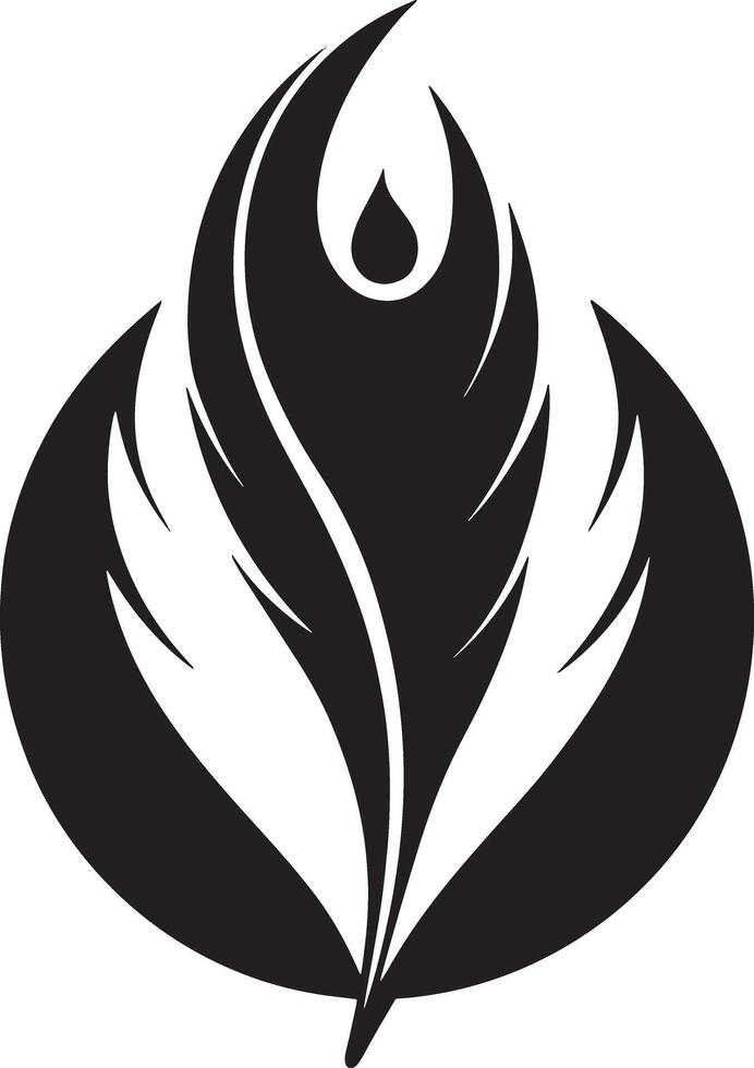 minimalistic black and white peacock feather vector