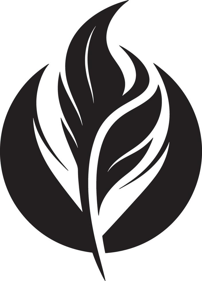 minimalistic black and white peacock feather vector