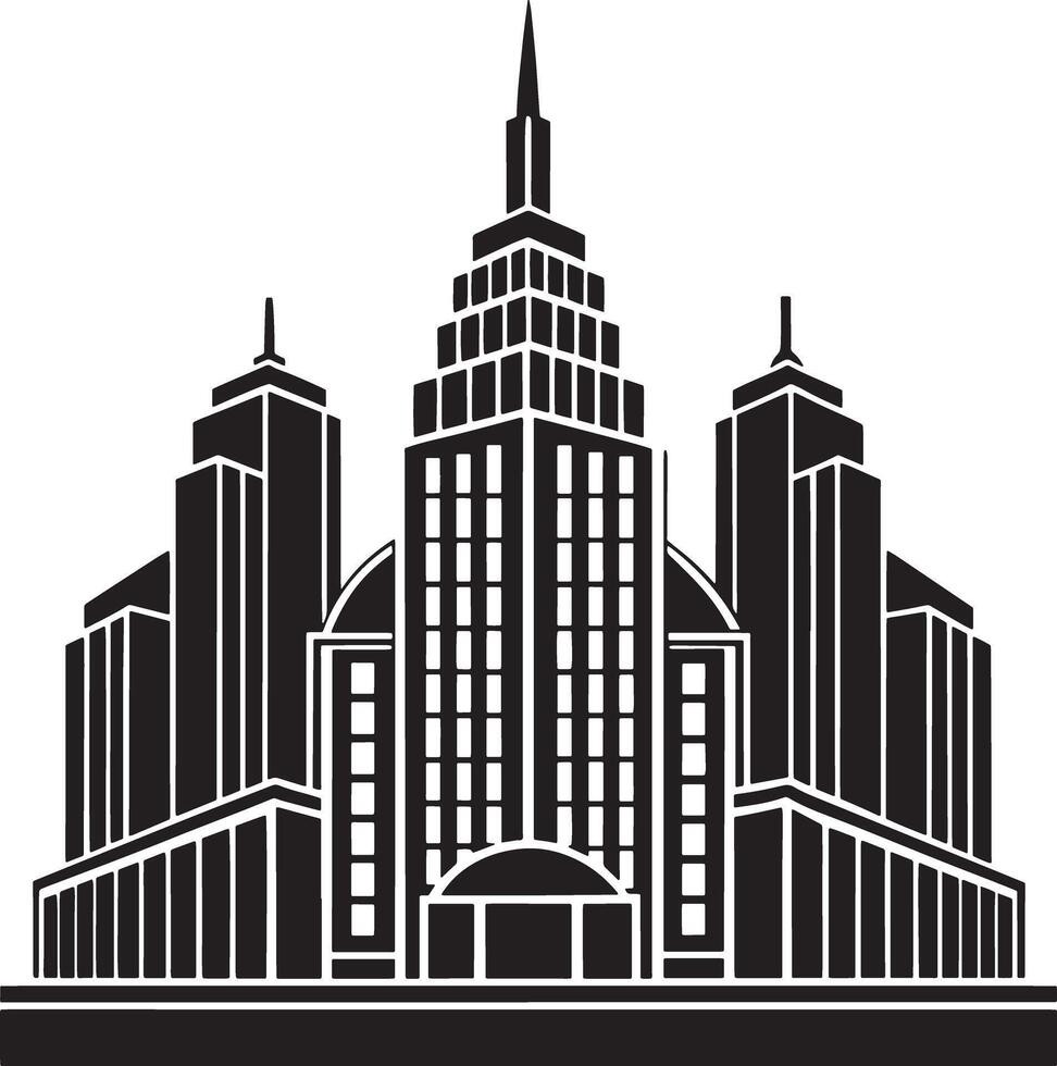 city skyline silhouette illustration black and white vector