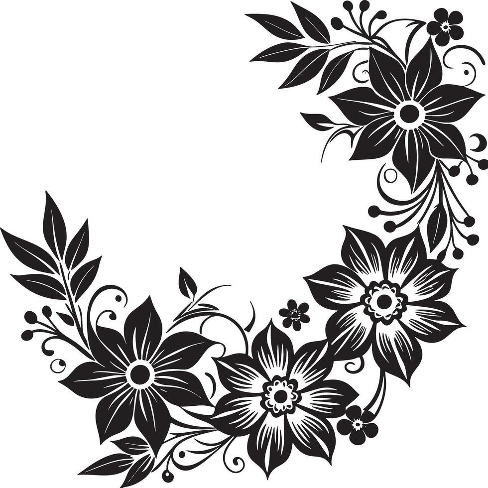 black and white floral corner illustration 47014193 Vector Art at Vecteezy