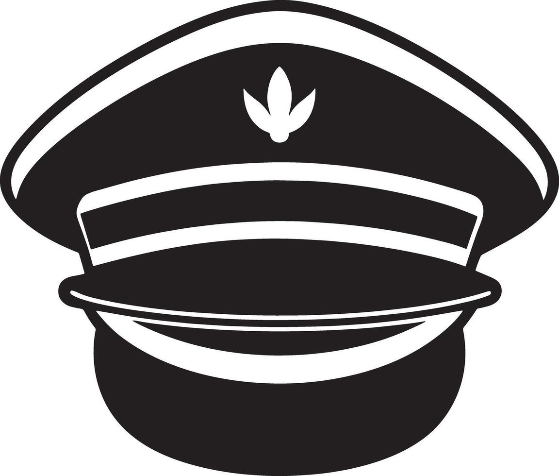 illustration of a black and white Military hat vector