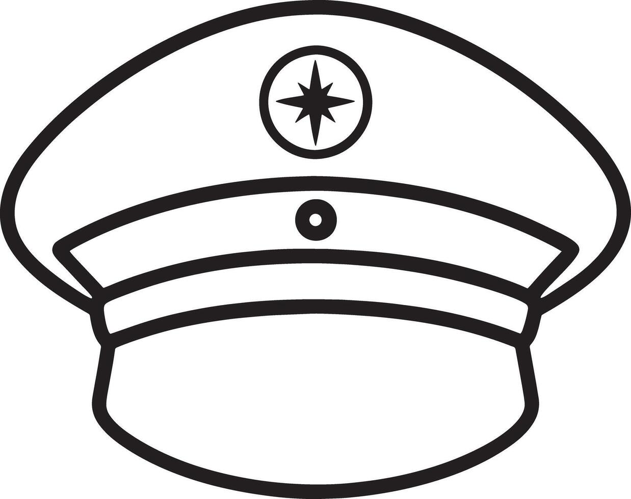 illustration of a black and white Military hat vector