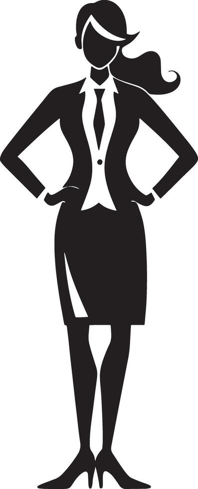 silhouette of businesswomen illustration black and white vector